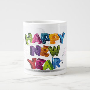 Fancy Happy Nouvel An Texte Spécialité Mug