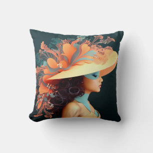 FANCY HAT PARADE #3 THROW PILLOW