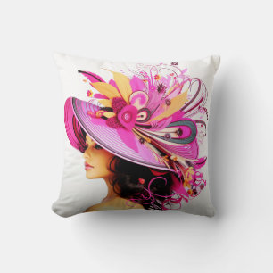 FANCY HAT PARADE #4 THROW PILLOW