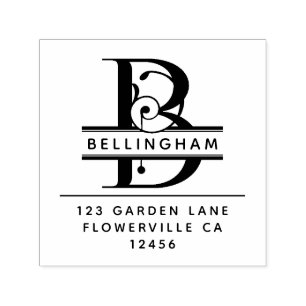 Fancy Head Letter - B -  Return Address Monogram Self-inking Stamp