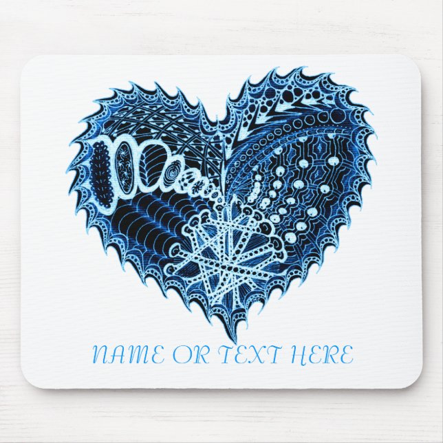 Fancy Heart Fire Doodle Mouse Pad (Front)
