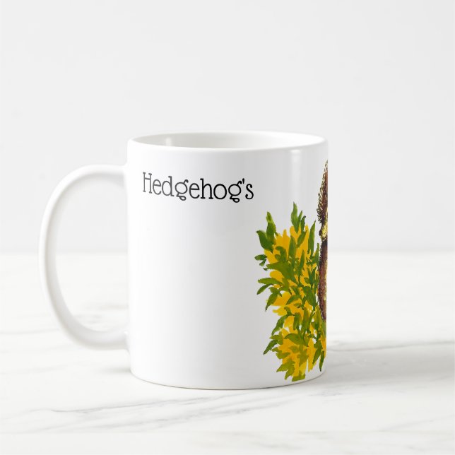 Fancy Hedgehog's Rule Watercolor Print Designed Coffee Mug (Left)