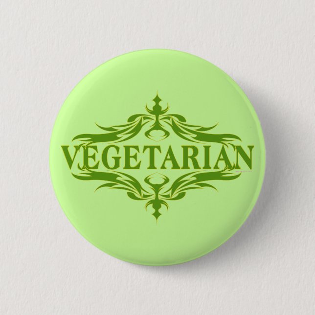 Fancy In Green - Vegetarian 2 Inch Round Button (Front)