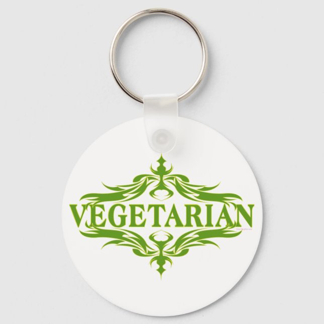 Fancy In Green - Vegetarian Keychain (Front)