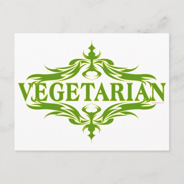 Fancy In Green - Vegetarian Postcard (Front)