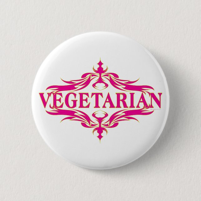 Fancy in Pink - Vegetarin 2 Inch Round Button (Front)