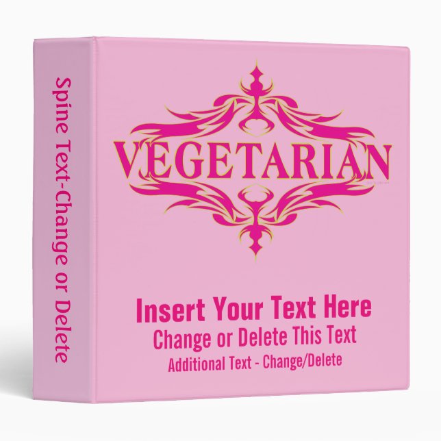 Fancy in Pink - Vegetarin Binder (Front/Spine)