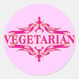 Fancy in Pink - Vegetarin Classic Round Sticker