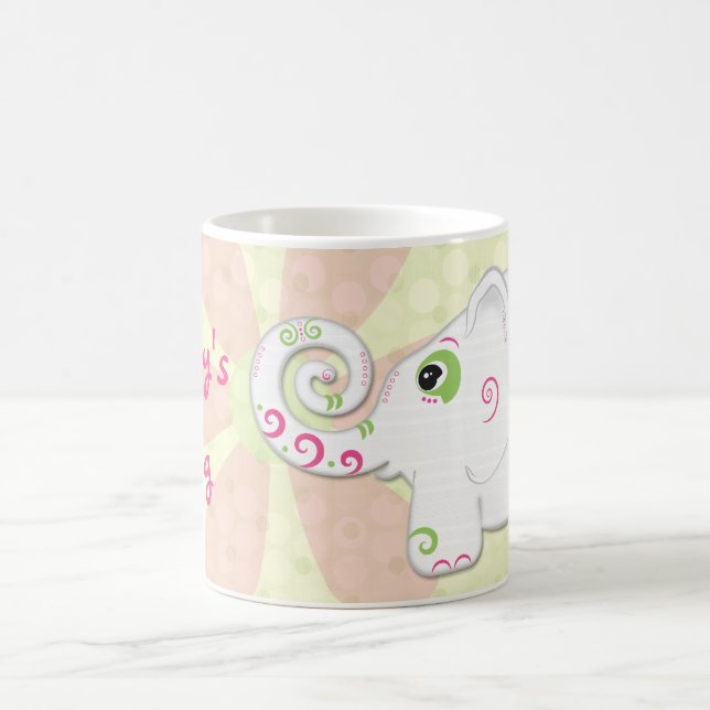 Fancy Indian Style Elephant Personalized Mug (Center)