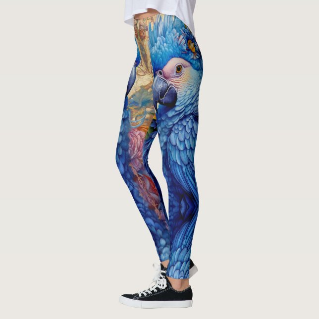 Fancy Indigo Macaw Leggings - Pretty (Left)
