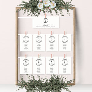 Fancy Initials EDITABLE COLOR Table Seating Card