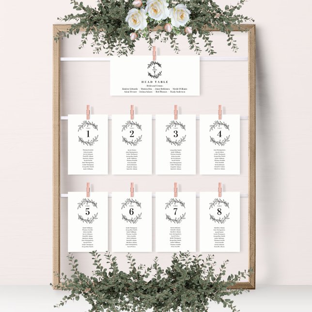 Fancy Initials EDITABLE COLOR Table Seating Card (Creator Uploaded)