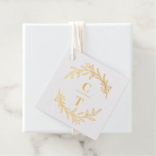 Fancy Initials FOIL Monogram Wedding Favour Tags