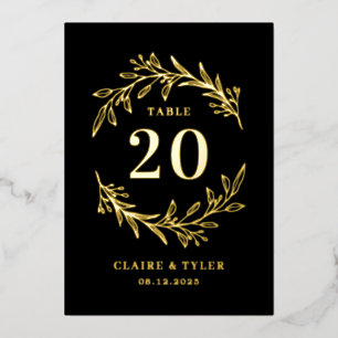 Fancy Initials REAL FOIL Table Number Card
