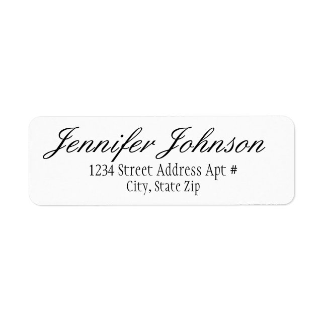 Fancy Italic Script Return Address Envelope Labels (Front)