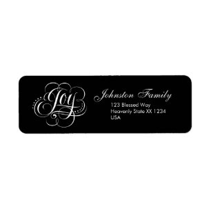 Fancy Joy Christmas Calligraphy Lettering in White