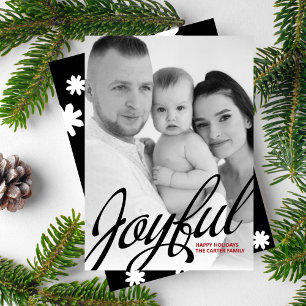 Fancy Joyful Holiday Photo Card