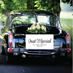 Fancy Just Married Car Banner