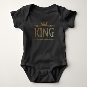 Fancy King Lettering - Grand Medieval Royal Crown Baby Bodysuit