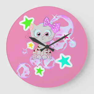 Fancy Kitten - Large Clock