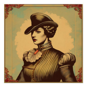 Fancy Lady In Period Costume Poster