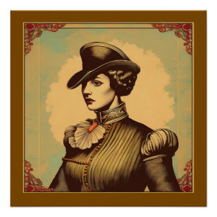 Fancy Lady In Period Costume Poster