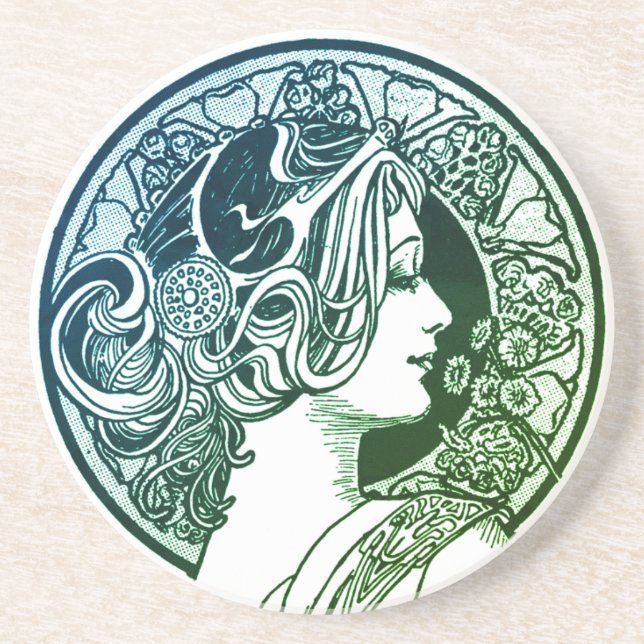 Fancy Lady Sandstone Drink Coaster (Front)