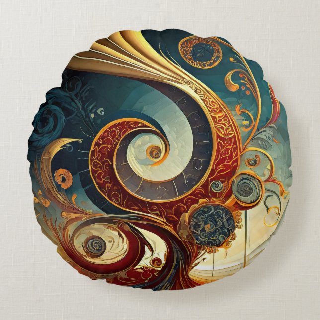 Fancy Latest Design Printed  Round Pillow (Front)