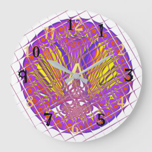 Fancy Letter A Beautiful Plum Amazing Colourful Large Clock