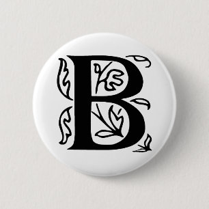 Fancy Letter B 2 Inch Round Button