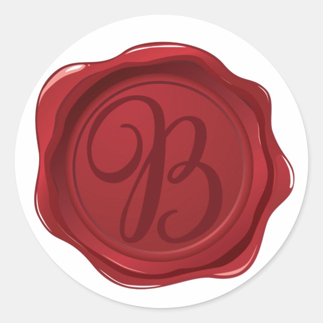 Fancy Letter B Red Wax Seal (Front)