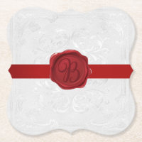 Fancy Letter B Red Wax Seal Ribbon