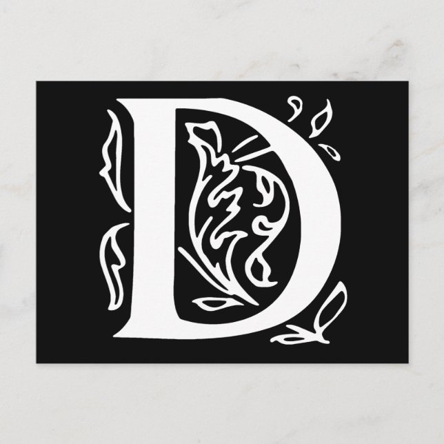 Fancy Letter D Postcard (Front)