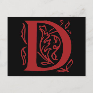 Fancy Letter D Postcard