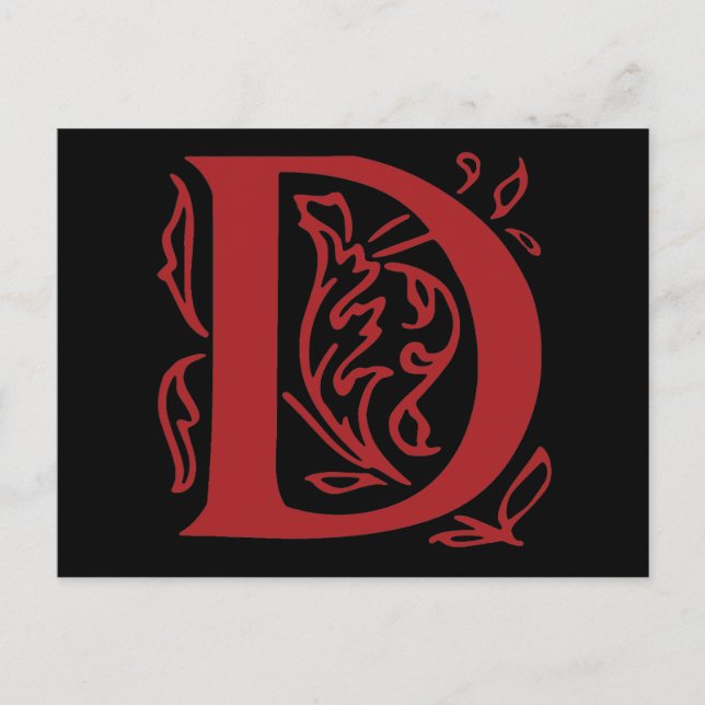 Fancy Letter D Postcard (Front)