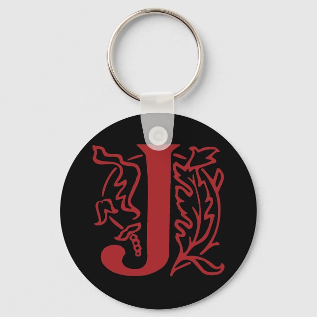 Fancy Letter J Keychain (Front)