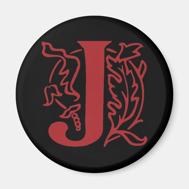 Fancy Letter J Magnet (Front)