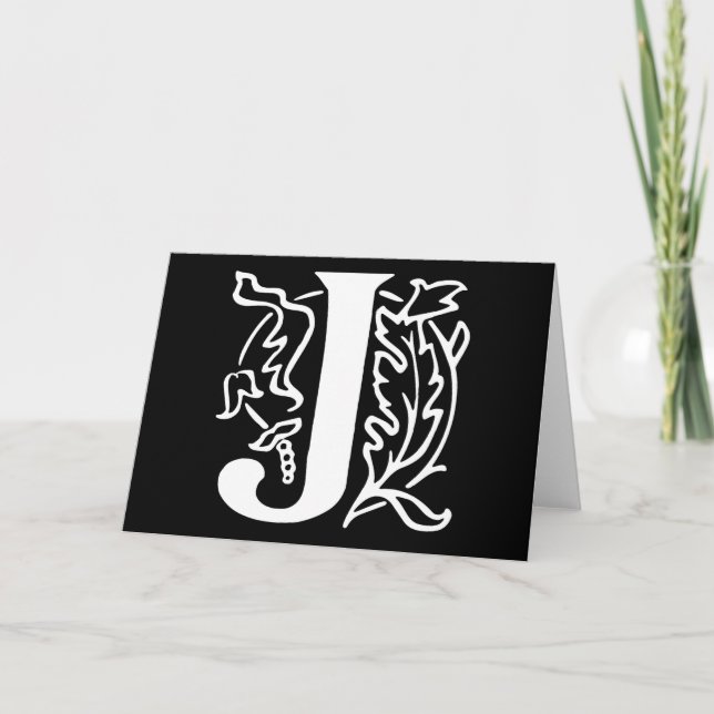 Fancy Letter J Note Card (Front)