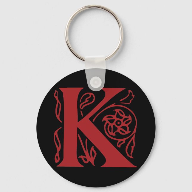 Fancy Letter K Keychain (Front)