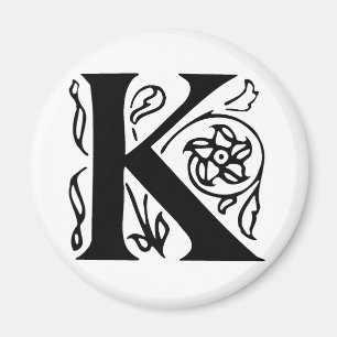 Fancy Letter K Magnet