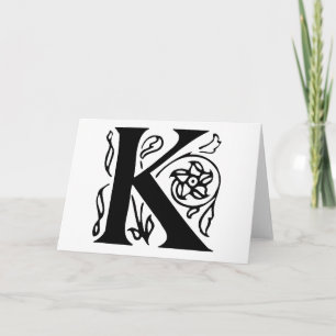 Fancy Letter K Note Card