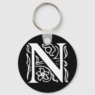 Fancy Letter N Keychain