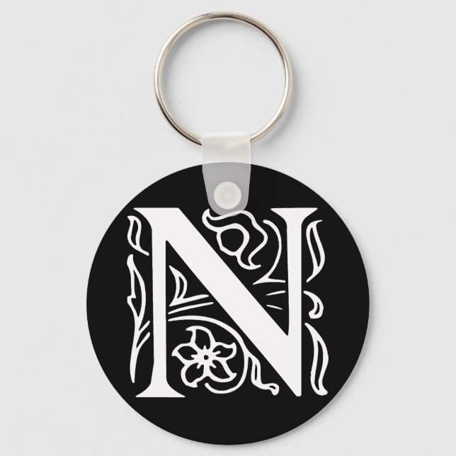 Fancy Letter N Keychain (Front)