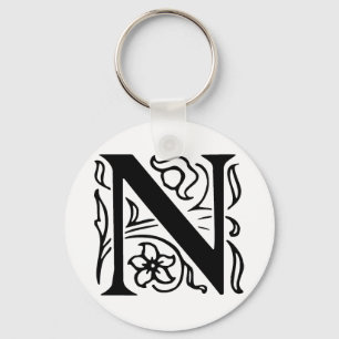 Fancy Letter N Keychain