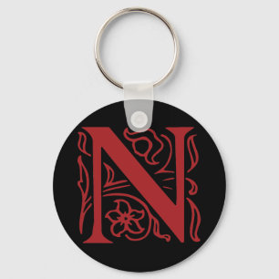 Fancy Letter N Keychain
