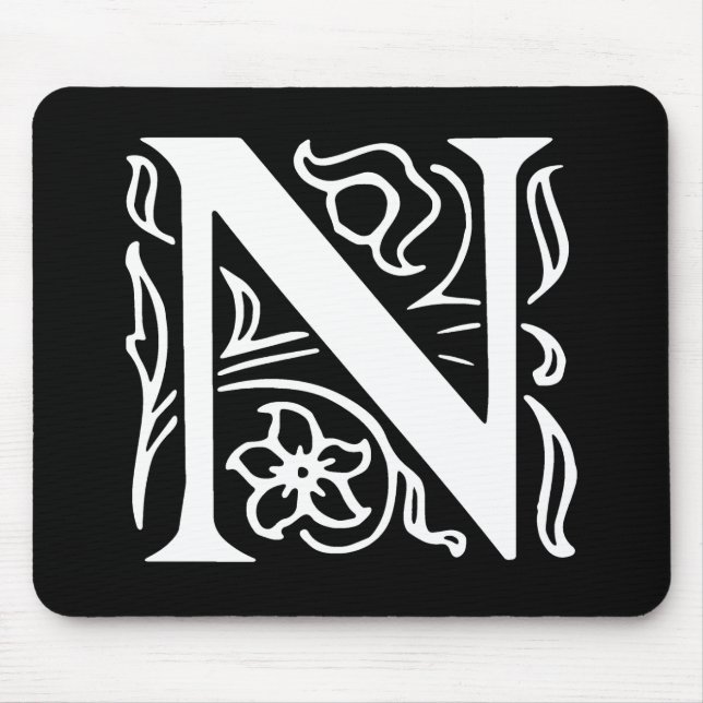 Fancy Letter N Mouse Pad (Front)