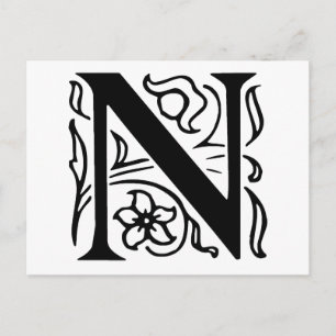 Fancy Letter N Postcard