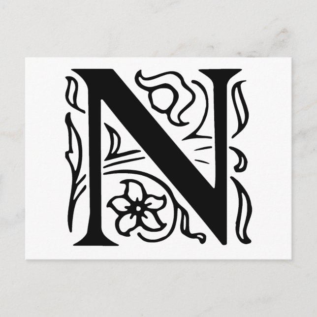 Fancy Letter N Postcard (Front)