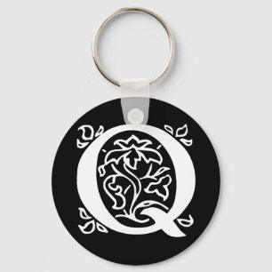 Fancy Letter Q Keychain