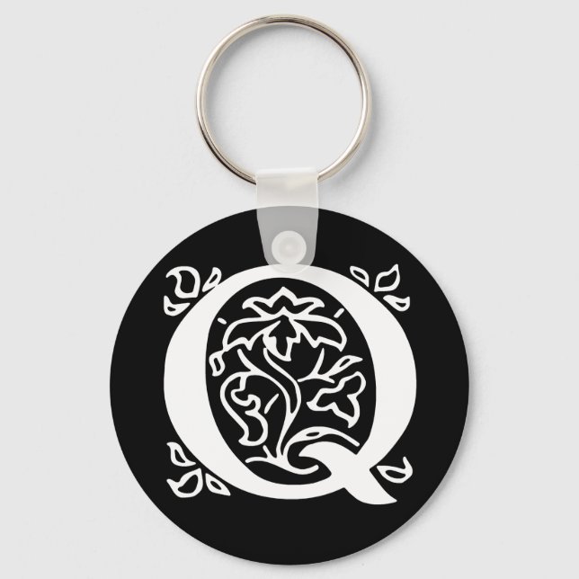 Fancy Letter Q Keychain (Front)